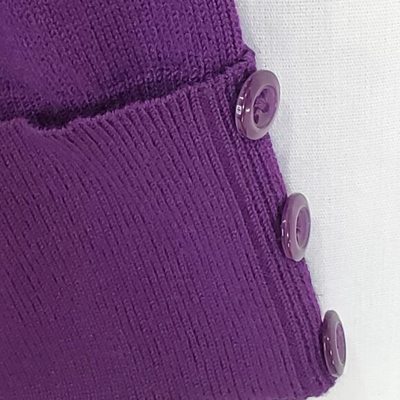 CJ Banks Purple Cardigan Sweater Cuffed Sleeve 1X Career Office - Picture 4 of 7